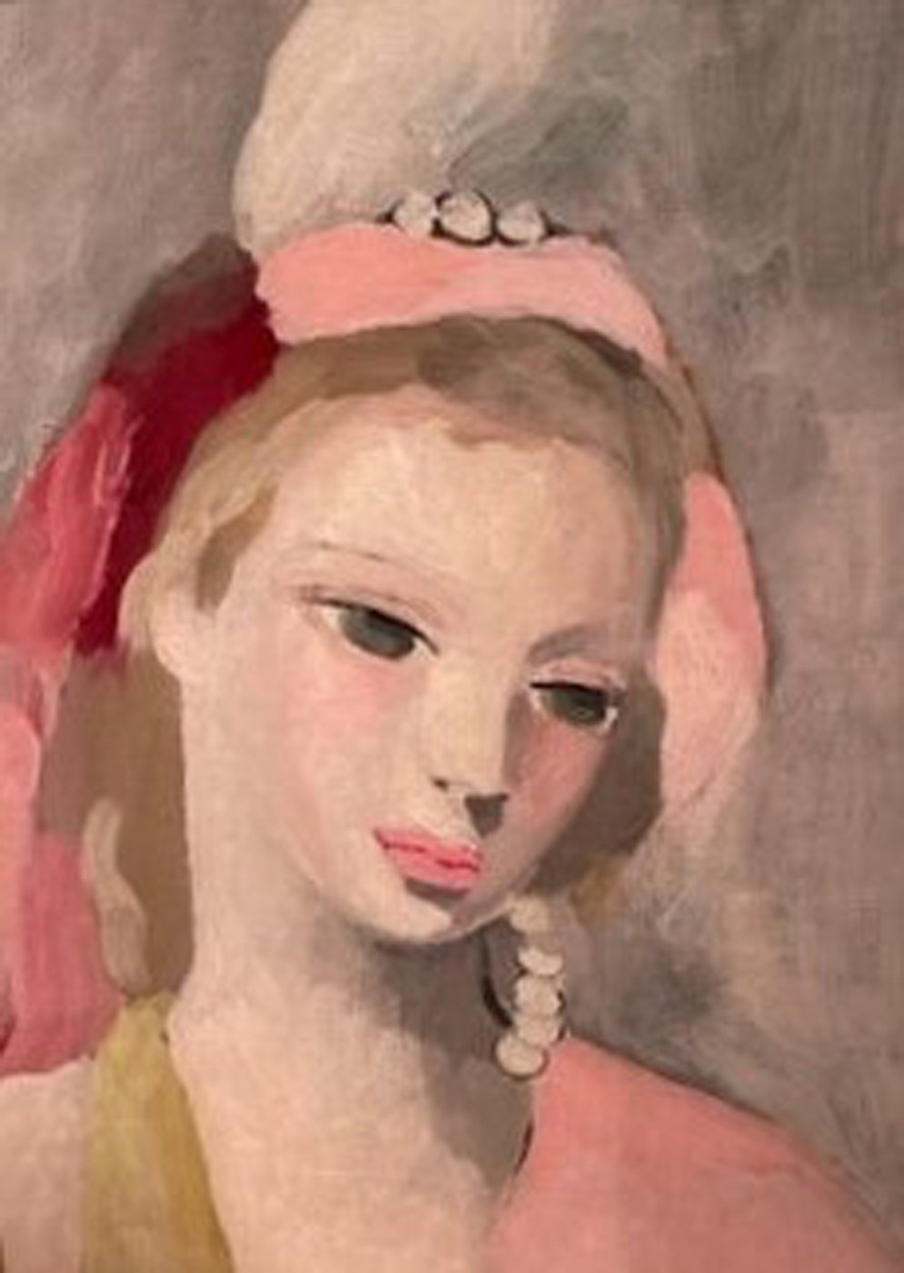 MARIE LAURENCIN 、マリー・ローランサン、真珠の髪飾りの乙女、大判